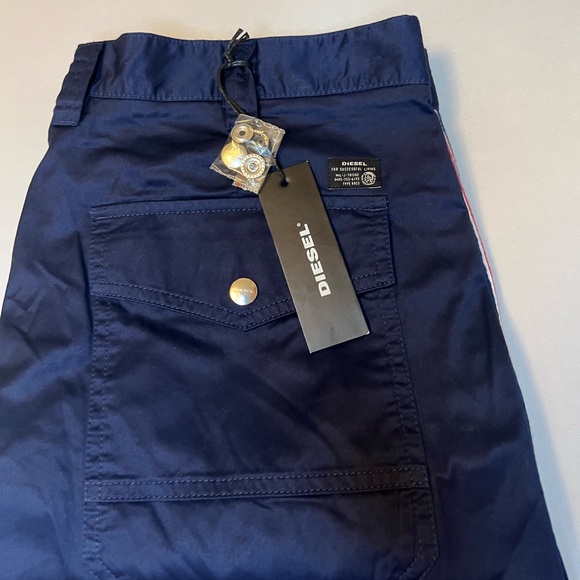 Diesel blue p tucs tape chino trousers - Picture 6 of 13